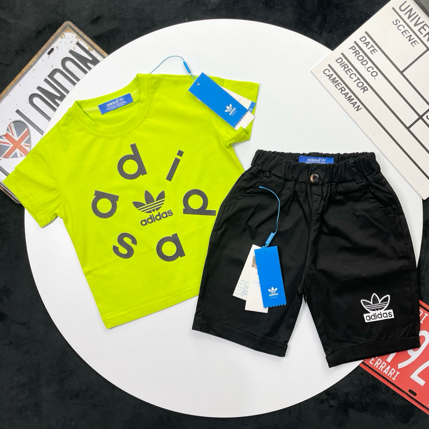 🌐Adidas ♻️ Conjunto (90-150) ♻️ Camiseta ♻️ Pantalones cortos 🎗 ¡Etiqueta original! ¡Embalaje original! ¡Marca origin…