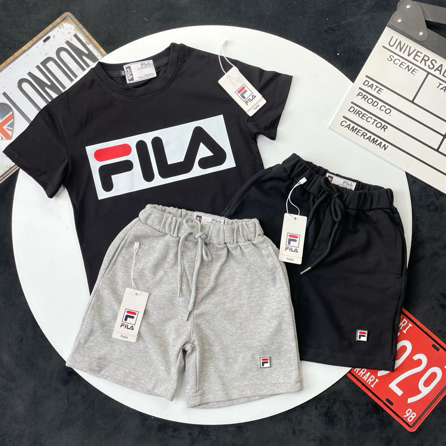 🌐 FILA ♻️ Conjunto (90-150) ♻️ Camiseta ♻️ Pantalones cortos 🎗 ¡Etiqueta original! ¡Embalaje original! ¡Marca origina…