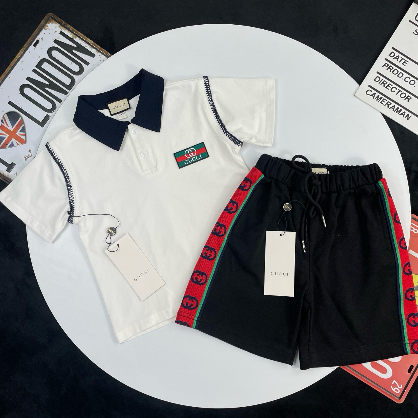 🌐 Gucci ♻️ Conjunto (90-150) ♻️ POLO ♻️ Pantalones cortos 🎗¡Etiqueta original! ¡Embalaje original! ¡Marca original! �…