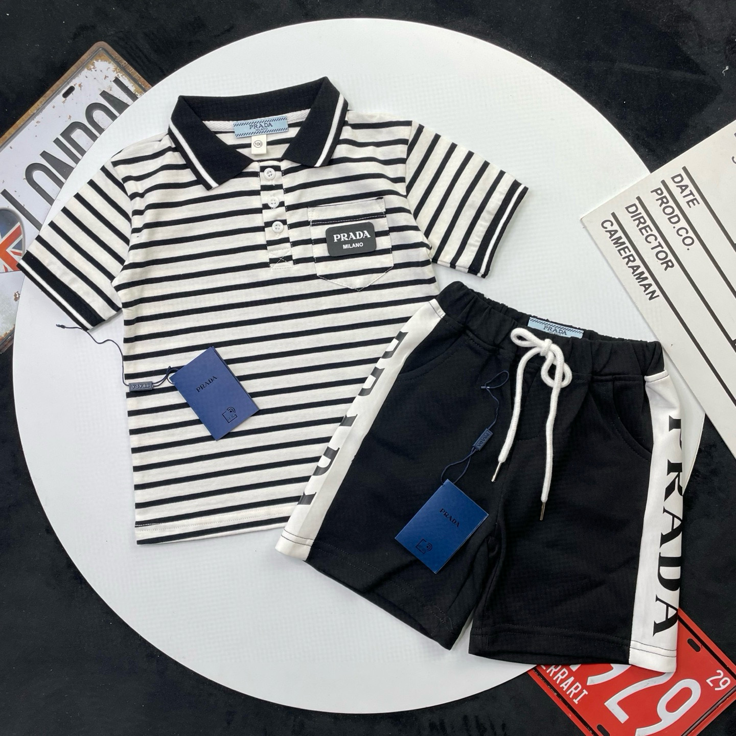 🌐 Prada ♻️ Conjunto (90-150) ♻️POLO ♻️Pantalones cortos 🎗¡Etiqueta original! ¡Embalaje original! ¡Marca original!🌐 S…