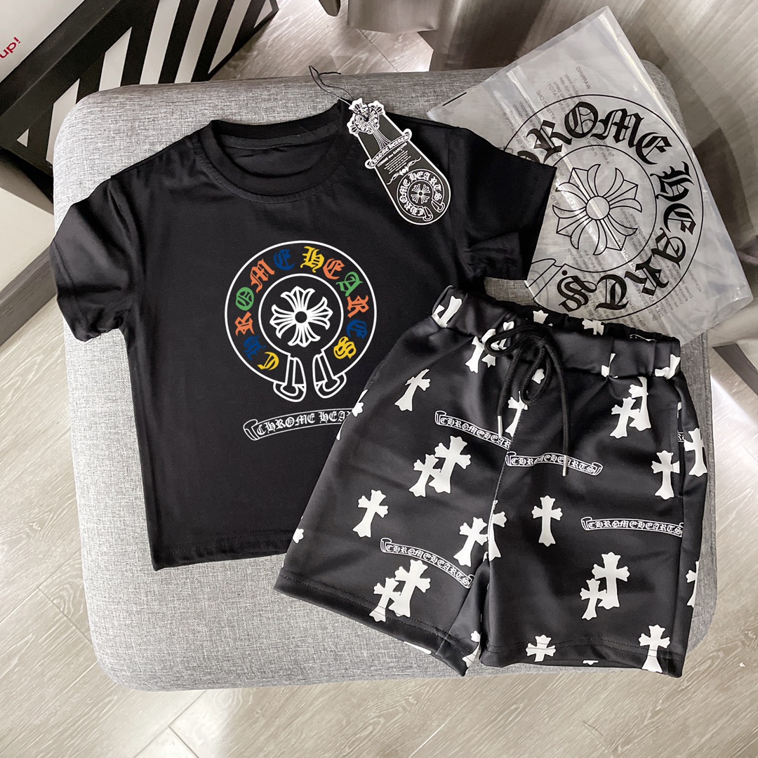 🌐 Chrome Hearts ♻️ Set de camisetas (90-150) ♻️ Camiseta ♻️ Pantalones cortos 🎗 ¡Etiqueta original! ¡Embalaje origina…