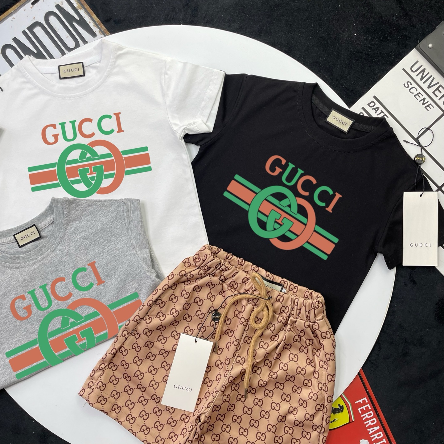 🌐Gucci ♻️ Traje (90-150) ♻️Camiseta ♻️Shorts 🎗Etiqueta original! ¡Paquete original! Marca original! 🌐 Se puede compr…
