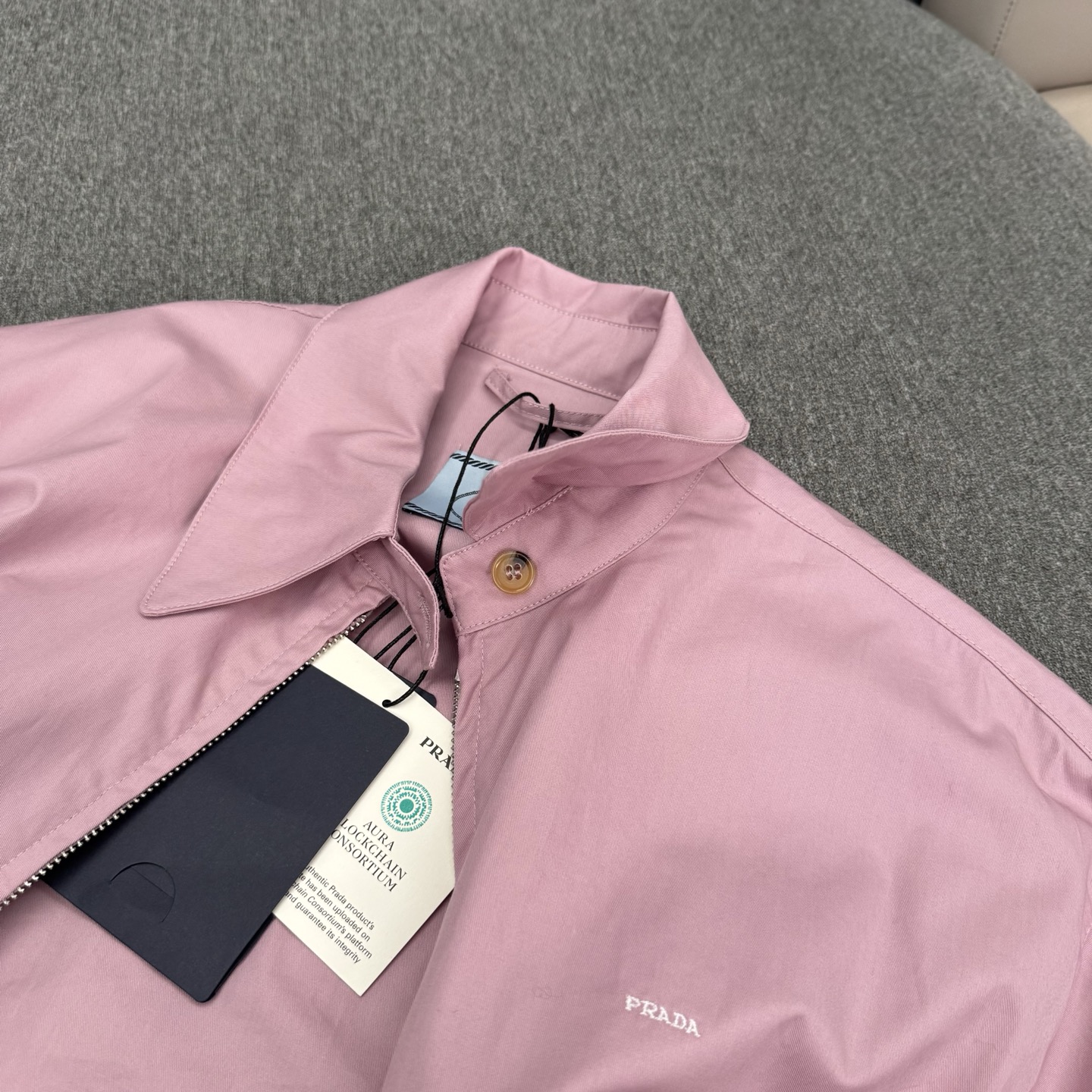 Prada Inspired Women's Vintage Pink Zip-Up Jacket Lightweight Coat 9 i1756492788479 794 0 9