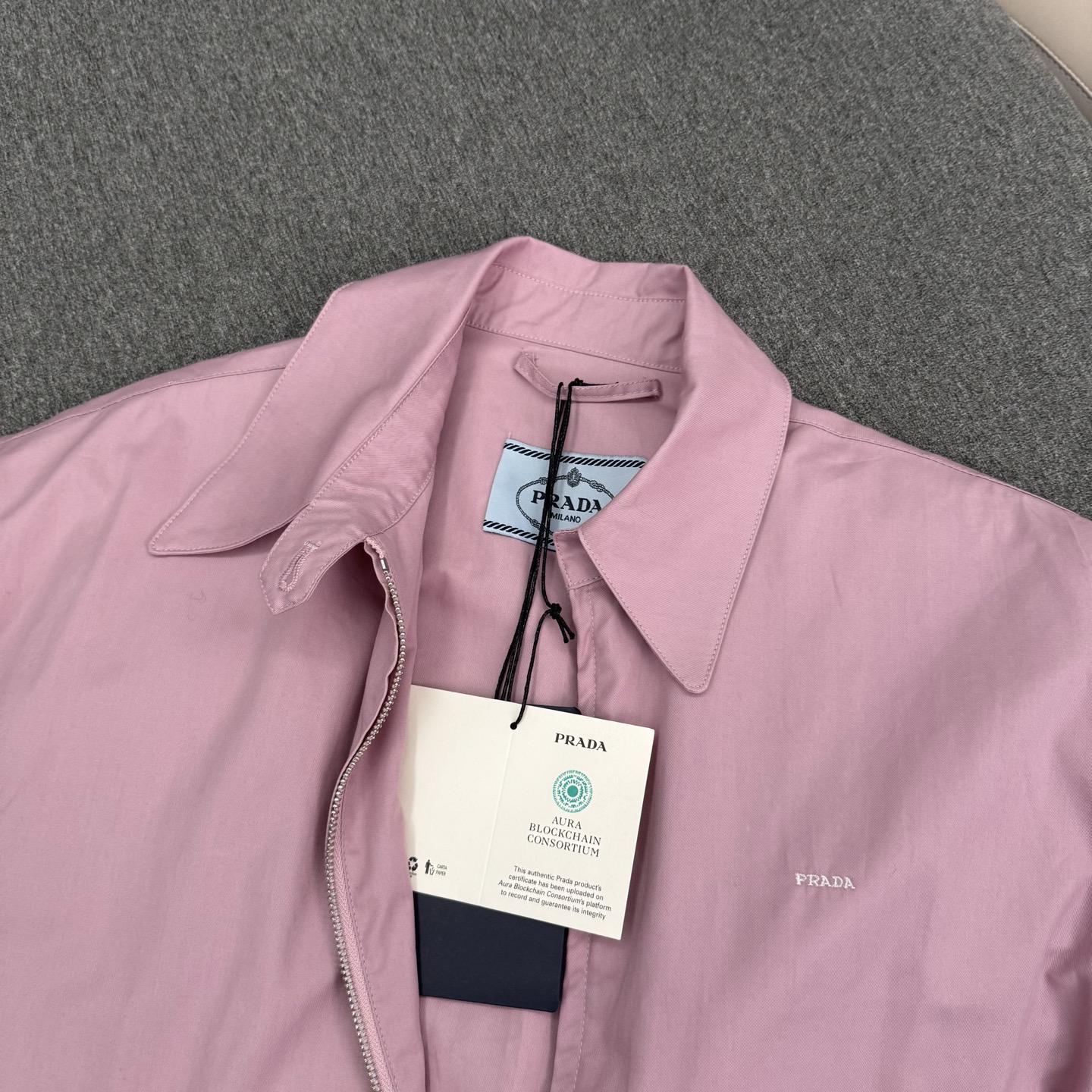 Prada Inspired Women's Vintage Pink Zip-Up Jacket Lightweight Coat 7 i1756492790720 7324 0 7