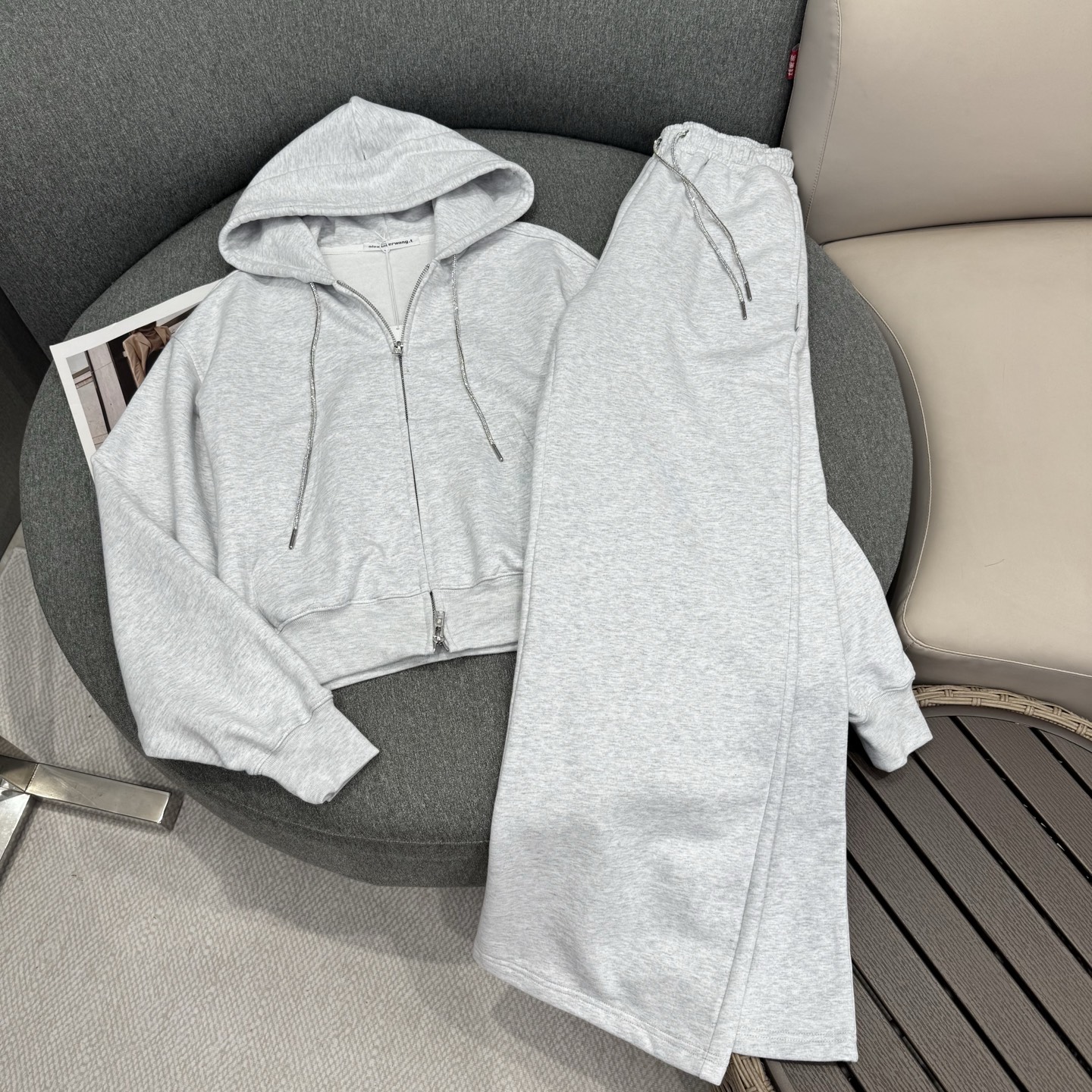 Ensemble de survêtement Alexander Wang avec cordon de serrage à strass