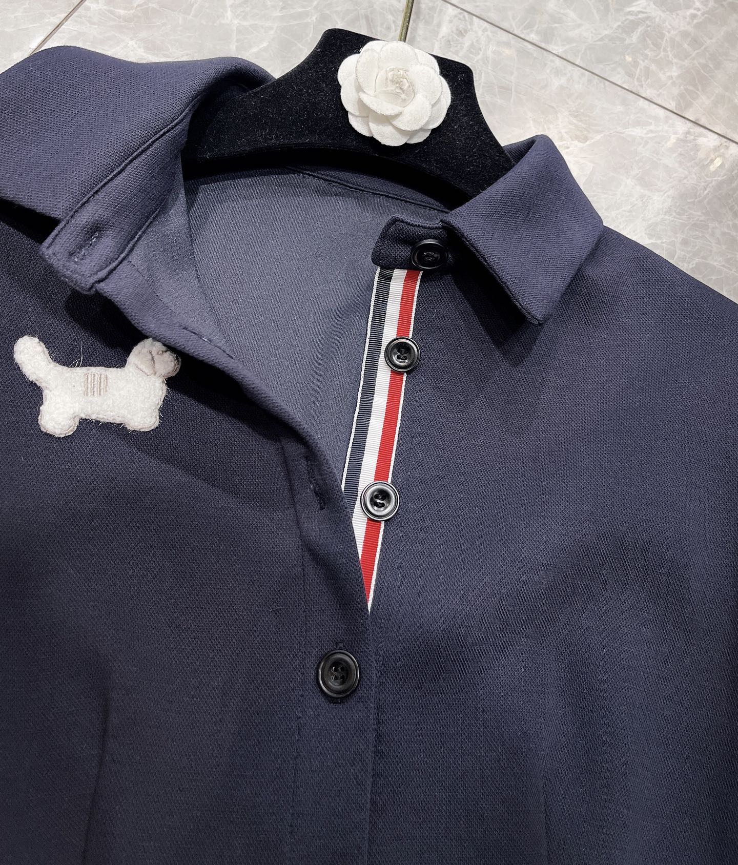 High-Quality THOM BROWN Teddy Dog Embroidery Dress in New YB Fabric - 图片 5
