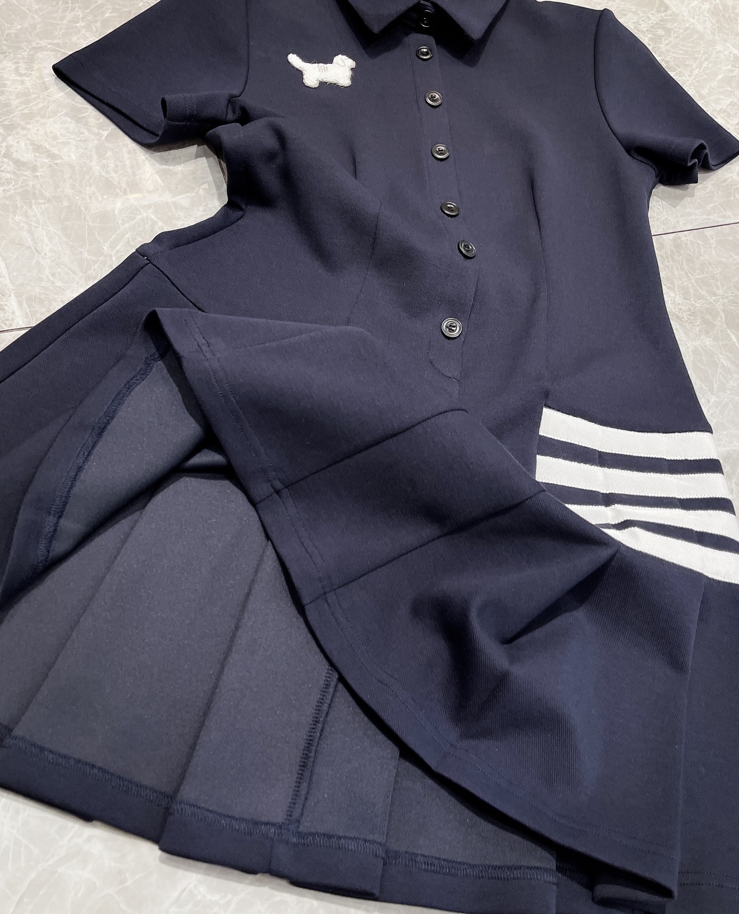 High-Quality THOM BROWN Teddy Dog Embroidery Dress in New YB Fabric - 图片 8