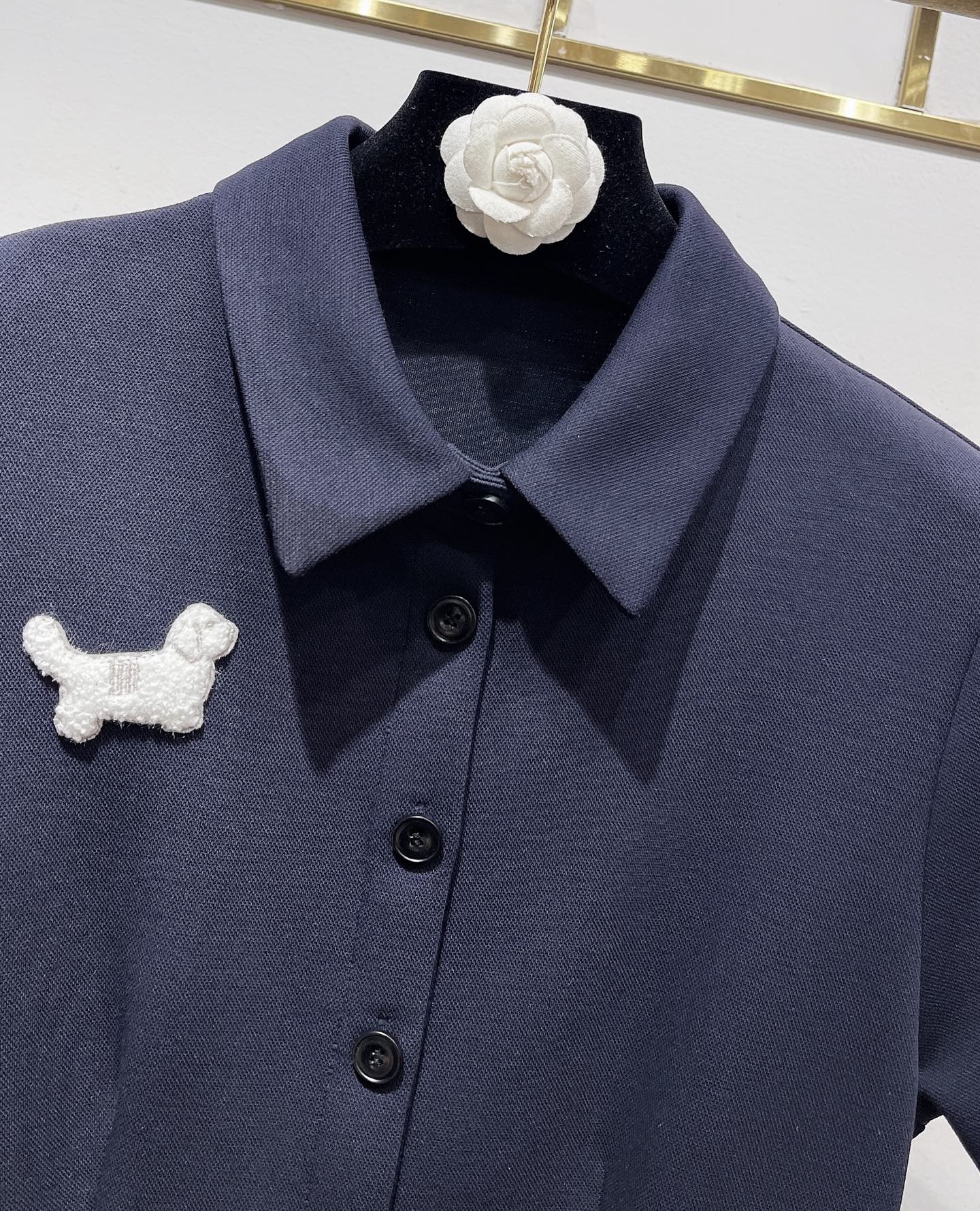 High-Quality THOM BROWN Teddy Dog Embroidery Dress in New YB Fabric - 图片 3
