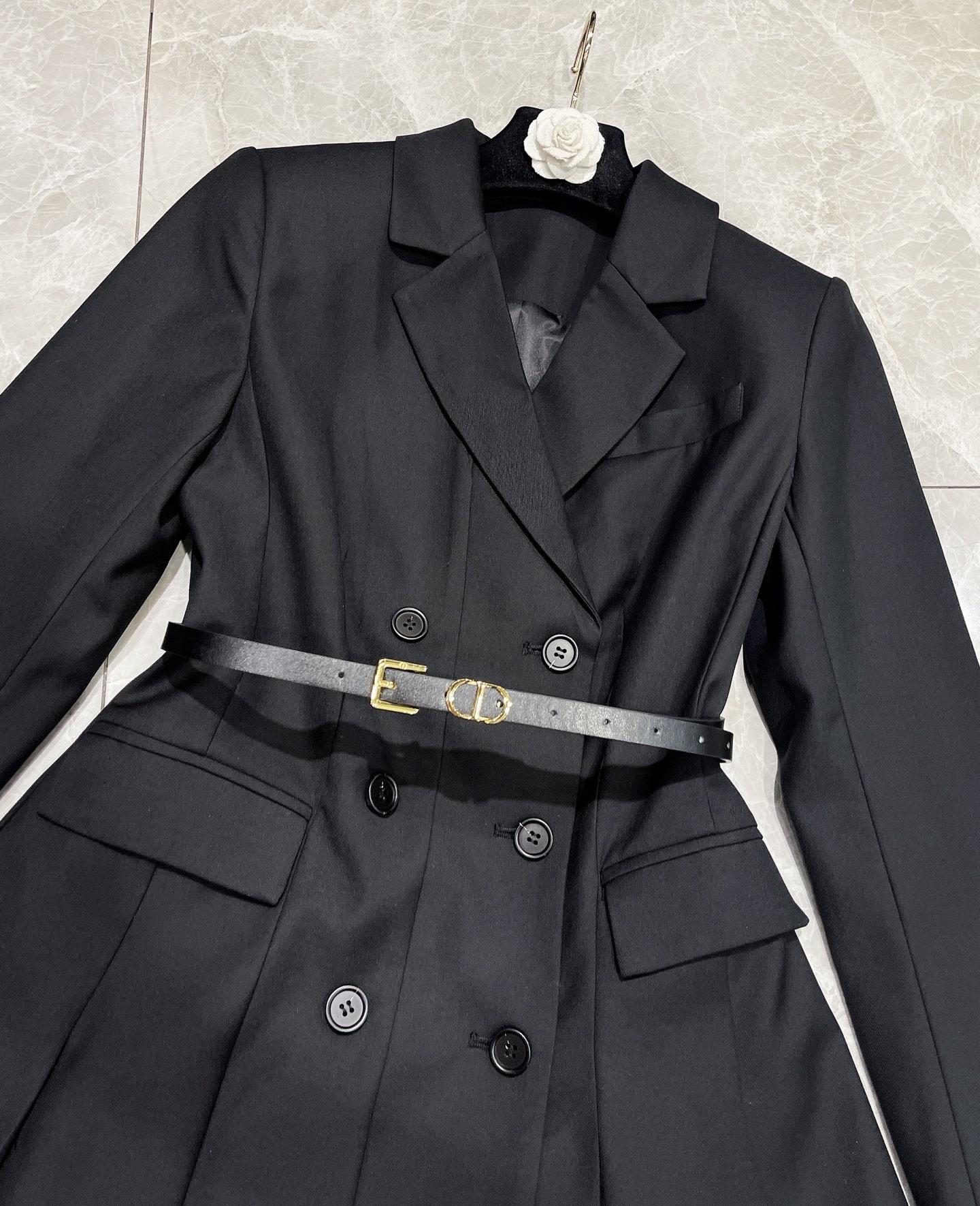Elegant Double-Breasted Belted Blazer Dress - Chic & Versatile Style 3 i1755590137158 3589 0 3