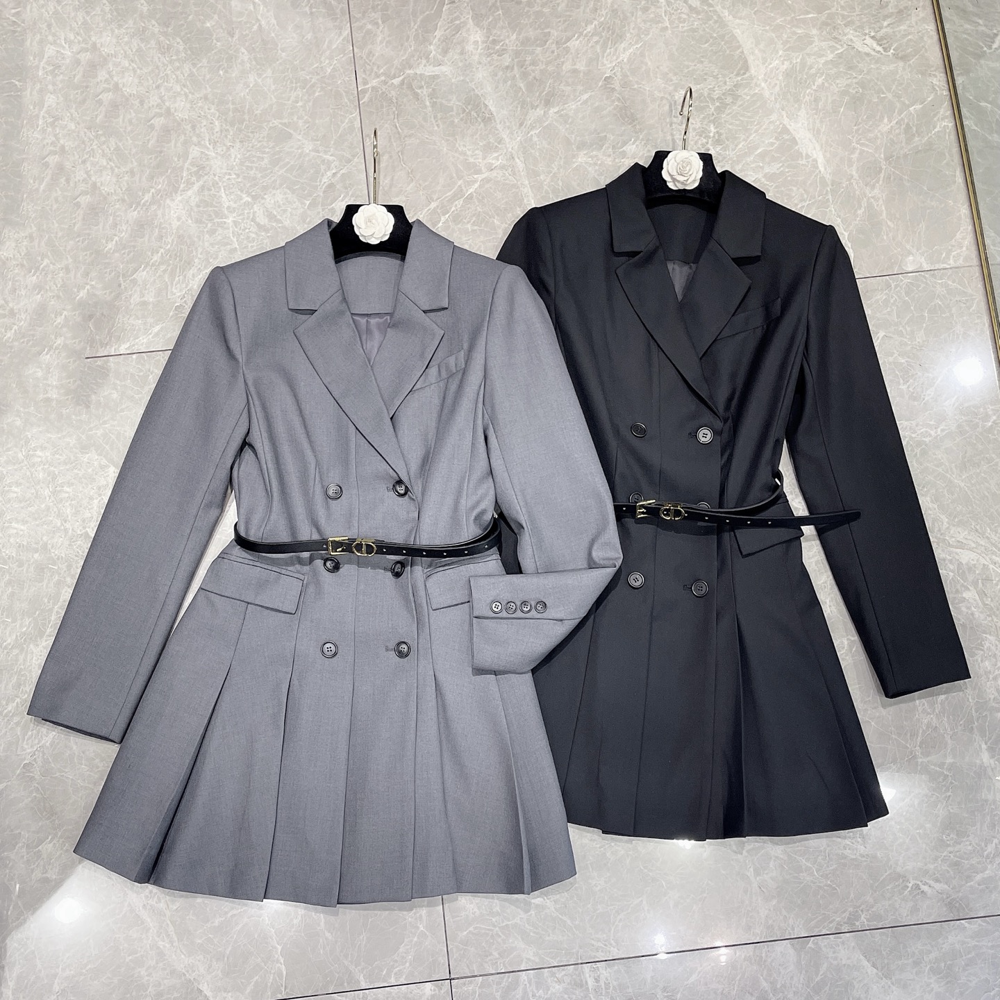 Elegant Double-Breasted Belted Blazer Dress - Chic & Versatile Style 10 i1755590139674 7922 0 8