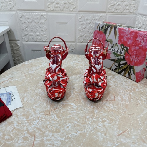 Dolce & Gabbana Silk Print Platform Sandals - High Heel, Ankle Strap 1 Dolce & Gabbana Silk Print Platform Sandals - High Heel, Ankle Strap