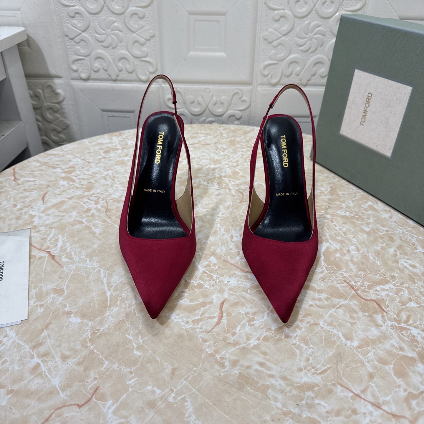 Женские туфли TOM FORD, красный цвет, высокий каблук