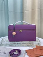 Loro Piana Clutches & Pouch Bags Anemone Purple Calfskin Cowhide Lambskin Sheepskin