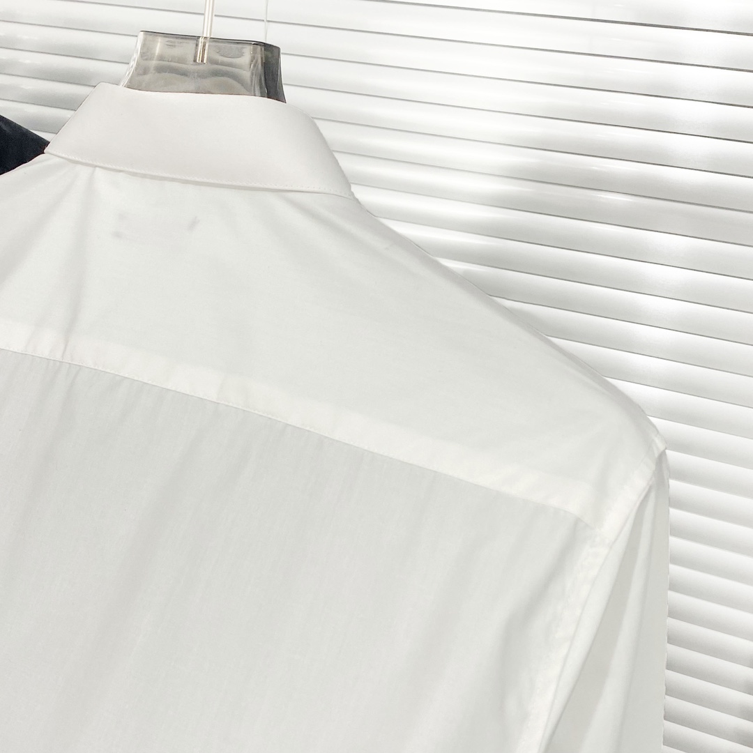 New White Cotton Silk Shirt: Unisex Fashion with Unique Embroidery & Comfort - 图片 5