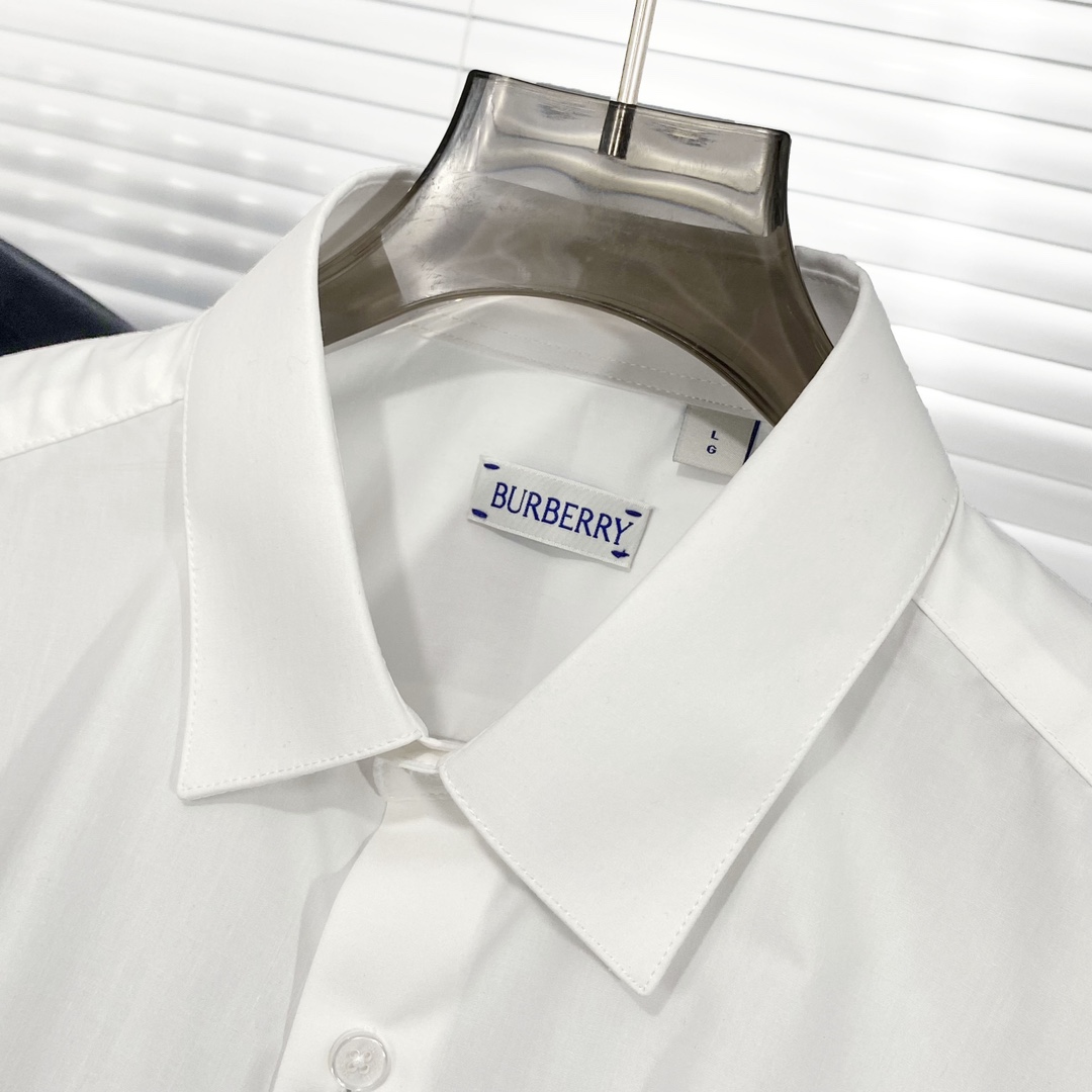 New White Cotton Silk Shirt with Blue Line Embroidery for Fashionable Men and Women - 图片 8