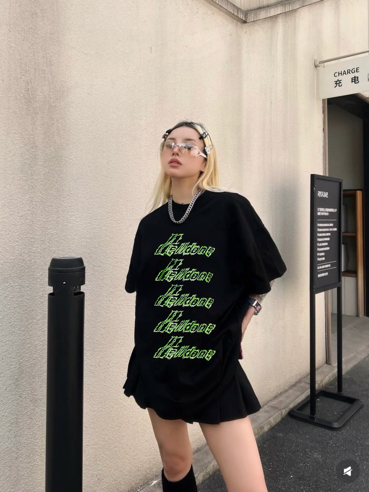 P75 Welldone sitio web oficial 26SS nueva temporada de verano camiseta de manga corta con estampado de grafit…