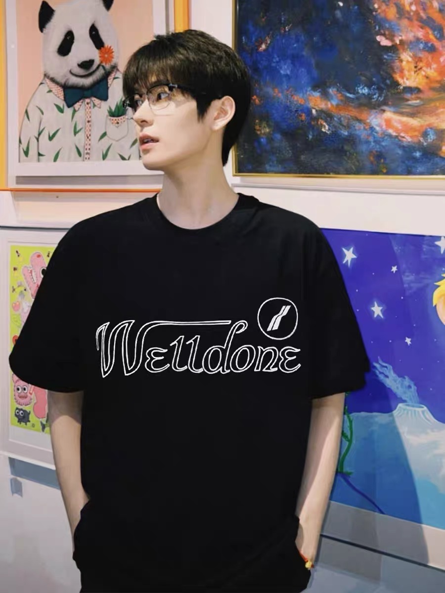 P63 WE11DONE Camiseta de manga corta con estampado de letras LOGO, versión clásica de datos, misma que usan las celebri…