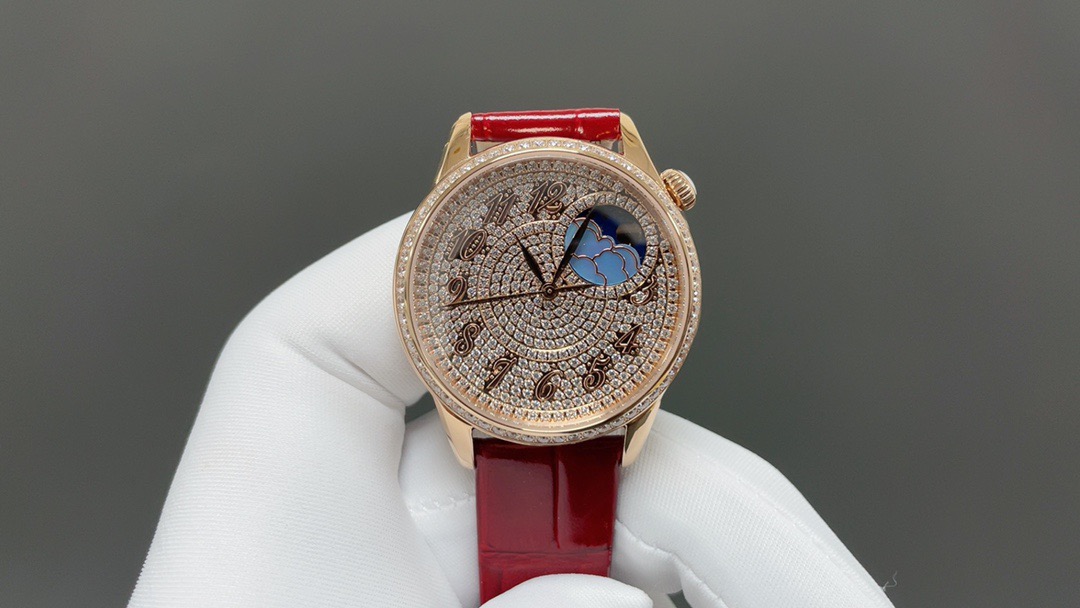 Luxurious United 4370 Watch: Elysian Series with Diamond Details and Moonstone Crown