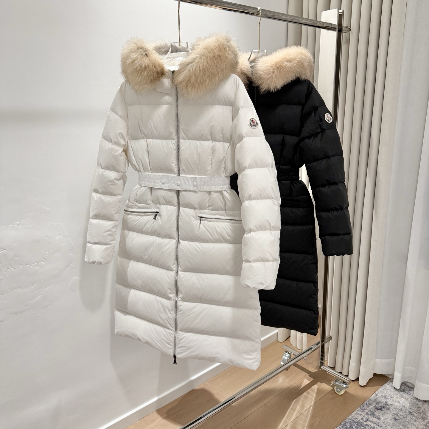 Belted Hooded Long Puffer Coat