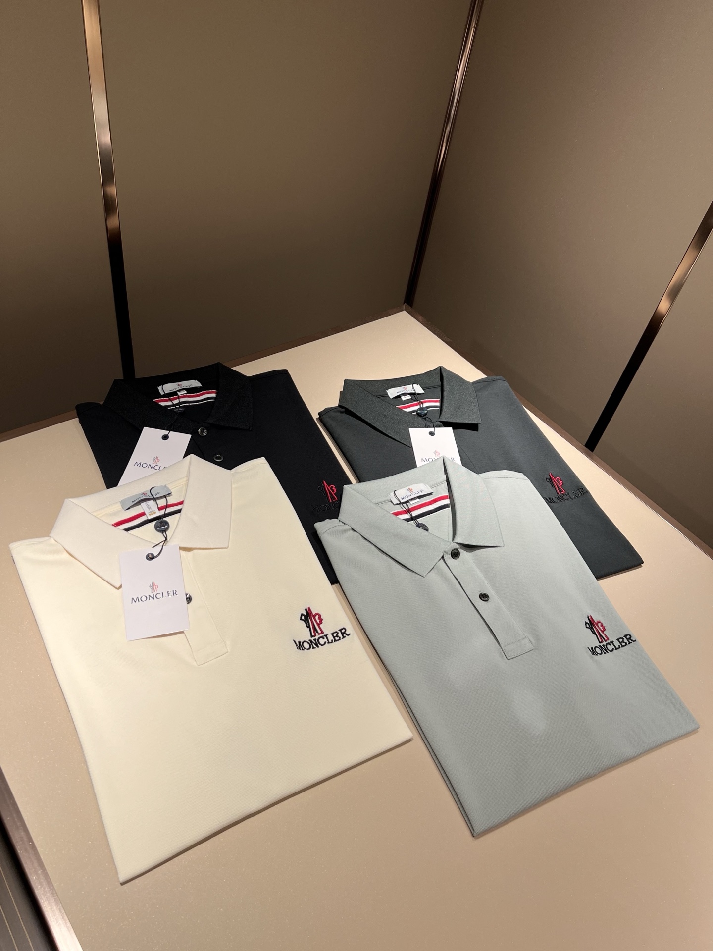 MON蒙**口2025春夏新款男士原单男士短袖POLO衫，贸易公司货...