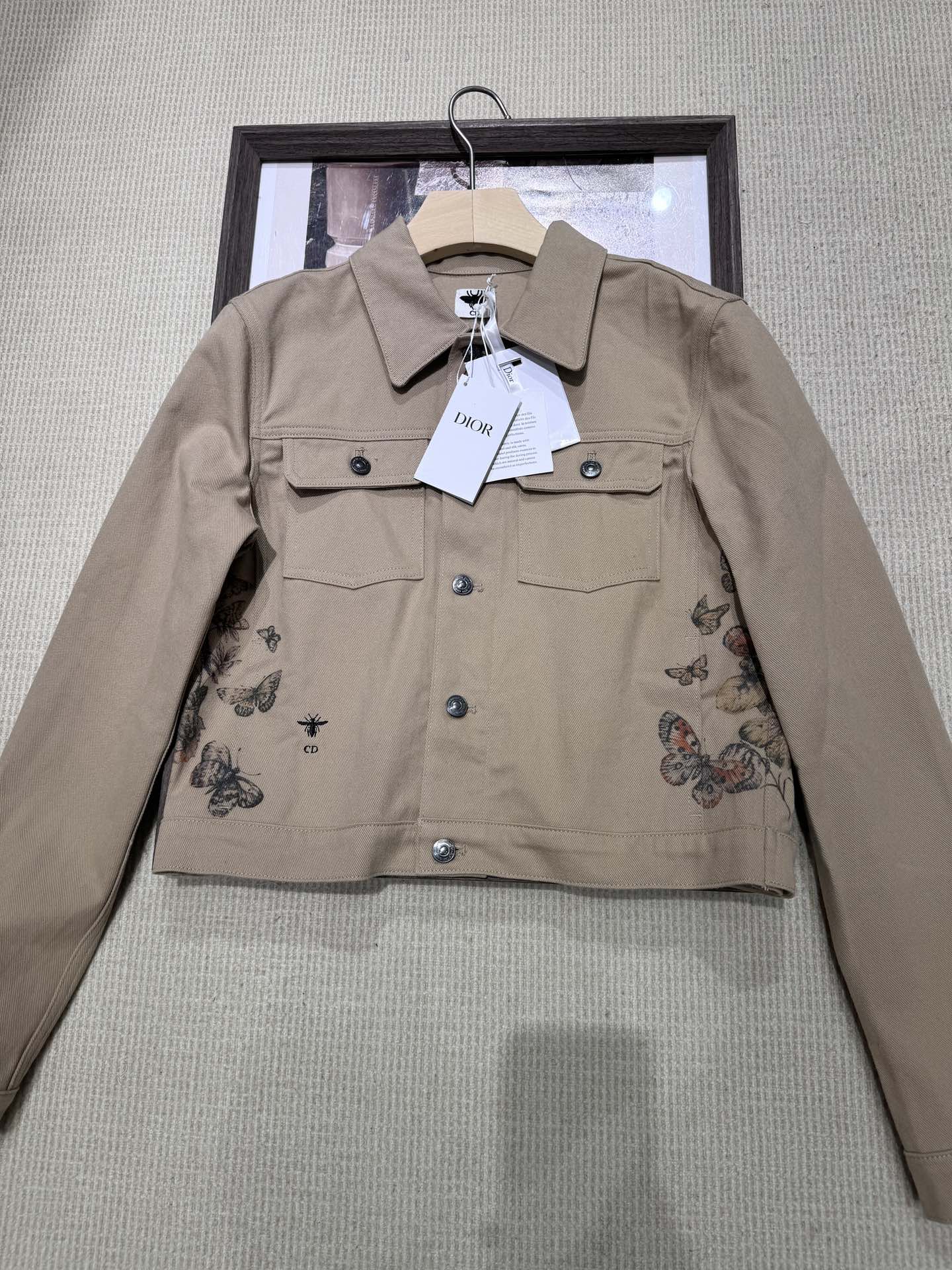 Réplica Top 1: 1
 Dior Roupa Casacos & Jaquetas Khaki Impressão Colecção Primavera Manga Longa