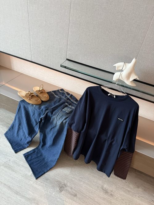 Miu Miu Inspired Color Block Striped Long Sleeve T-Shirt 1 Miu Miu Inspired Color Block Striped Long Sleeve T-Shirt