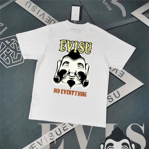 Evisu 2025 New Print T-Shirt Cotton Double Yarn High Quality Unisex