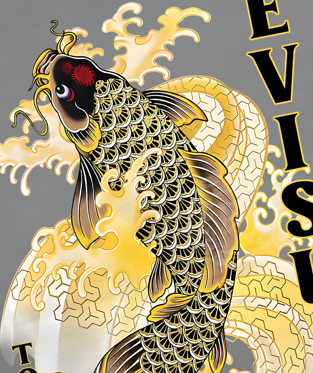 EVISU Men's Premium Cotton Graphic Tee - Japanese Inspired Design 6 a1735058893361 3450