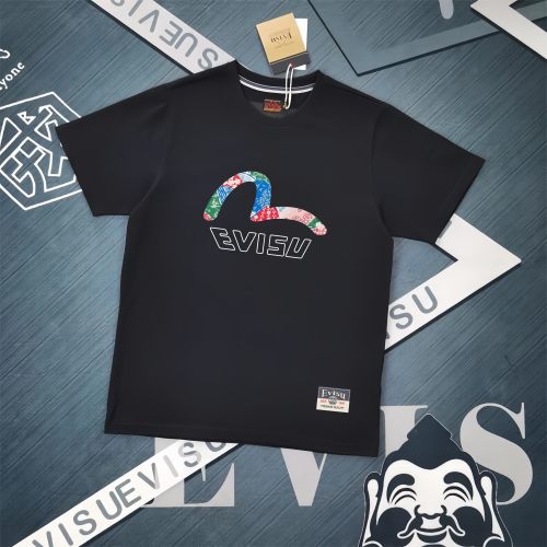 Evisu 2025 New Collection Printed Cotton T-Shirt Unisex Loose Fit