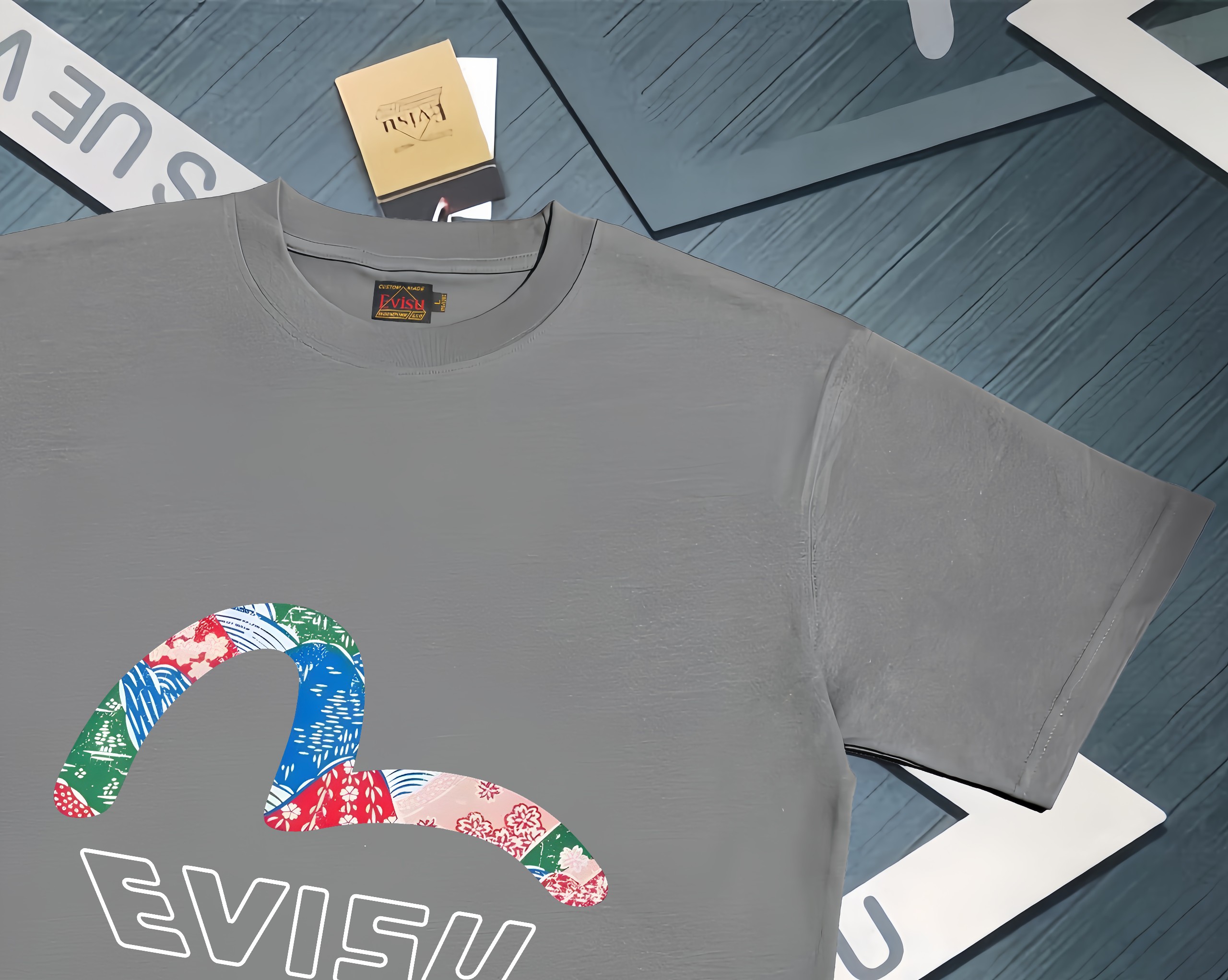 Evisu 2025 New Printed T-Shirt High Quality Cotton Double Yarn 4 a1740333375367 5127