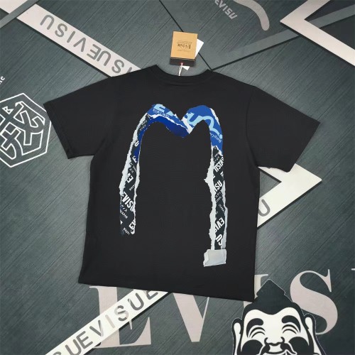Evisu تي شيرت مطبوع عليه رسومات عالية الجودة للجنسين 1 Evisu تي شيرت مطبوع عليه رسومات عالية الجودة للجنسين