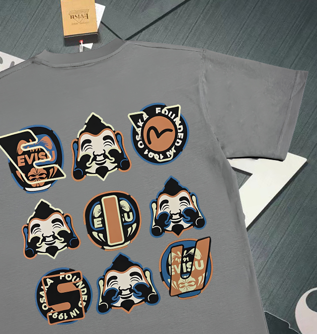 Evisu 2025 New Printed T-Shirt High Quality Cotton Unisex 5 i1741025645814 3575 0 3