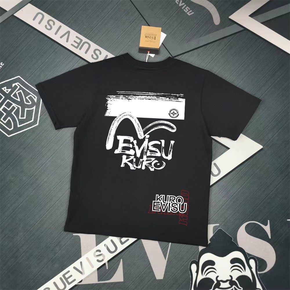 Evisu Kuro Printed Cotton T-Shirt - גזרה רפויה, בד איכותי, יוניסקס 2 a1741198821993 4573