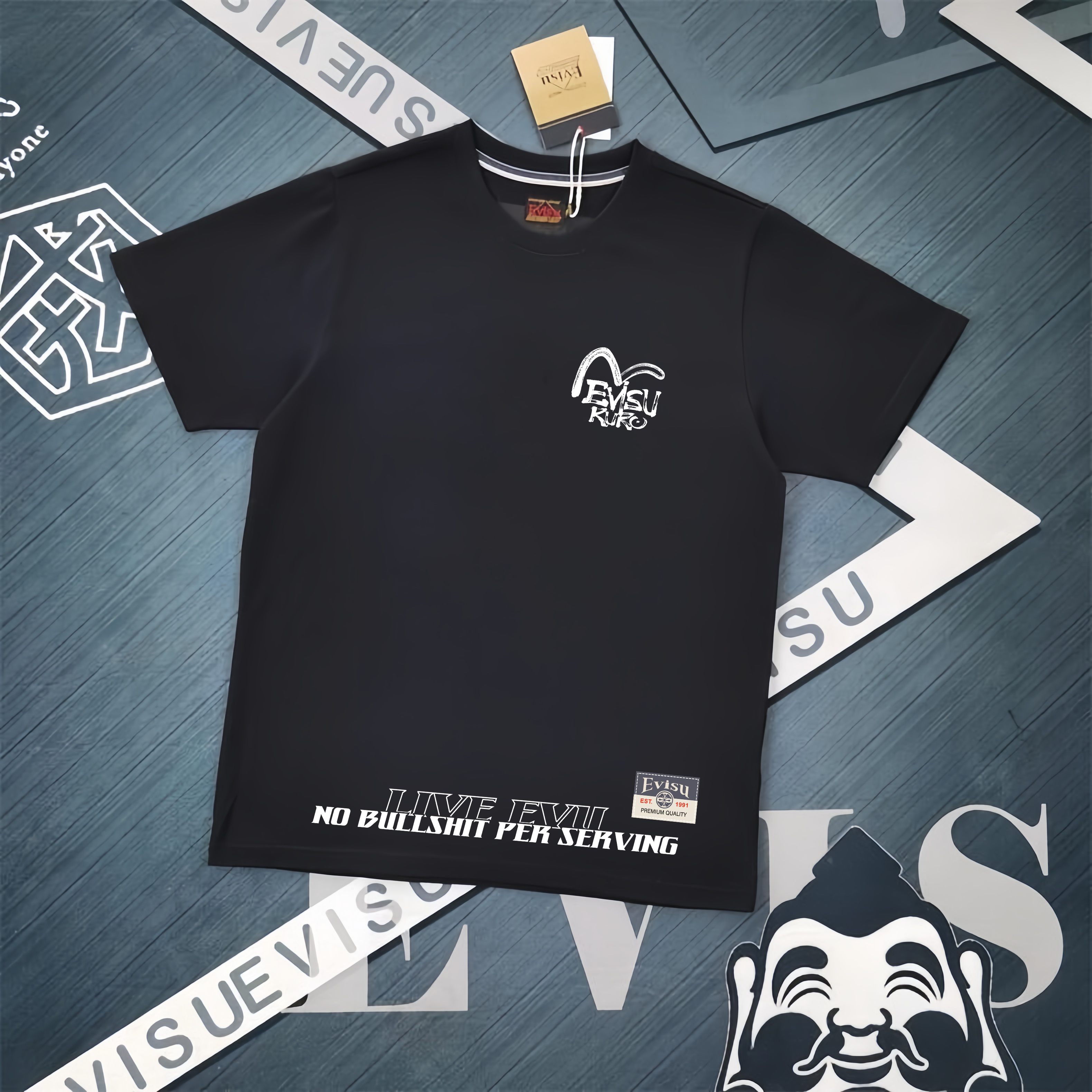 Evisu Kuro Printed Cotton T-Shirt - גזרה רפויה, בד איכותי, יוניסקס 3 a1741198824427 8207