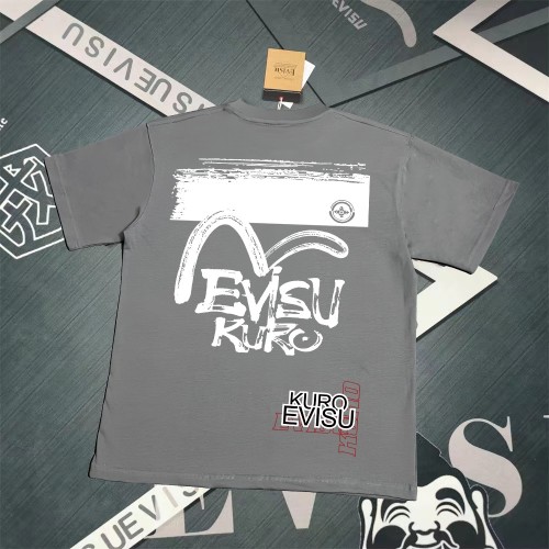 Evisu Kuro Printed Cotton T-Shirt Unisex Streetwear Fashion 1 Evisu Kuro Printed Cotton T-Shirt Unisex Streetwear Fashion