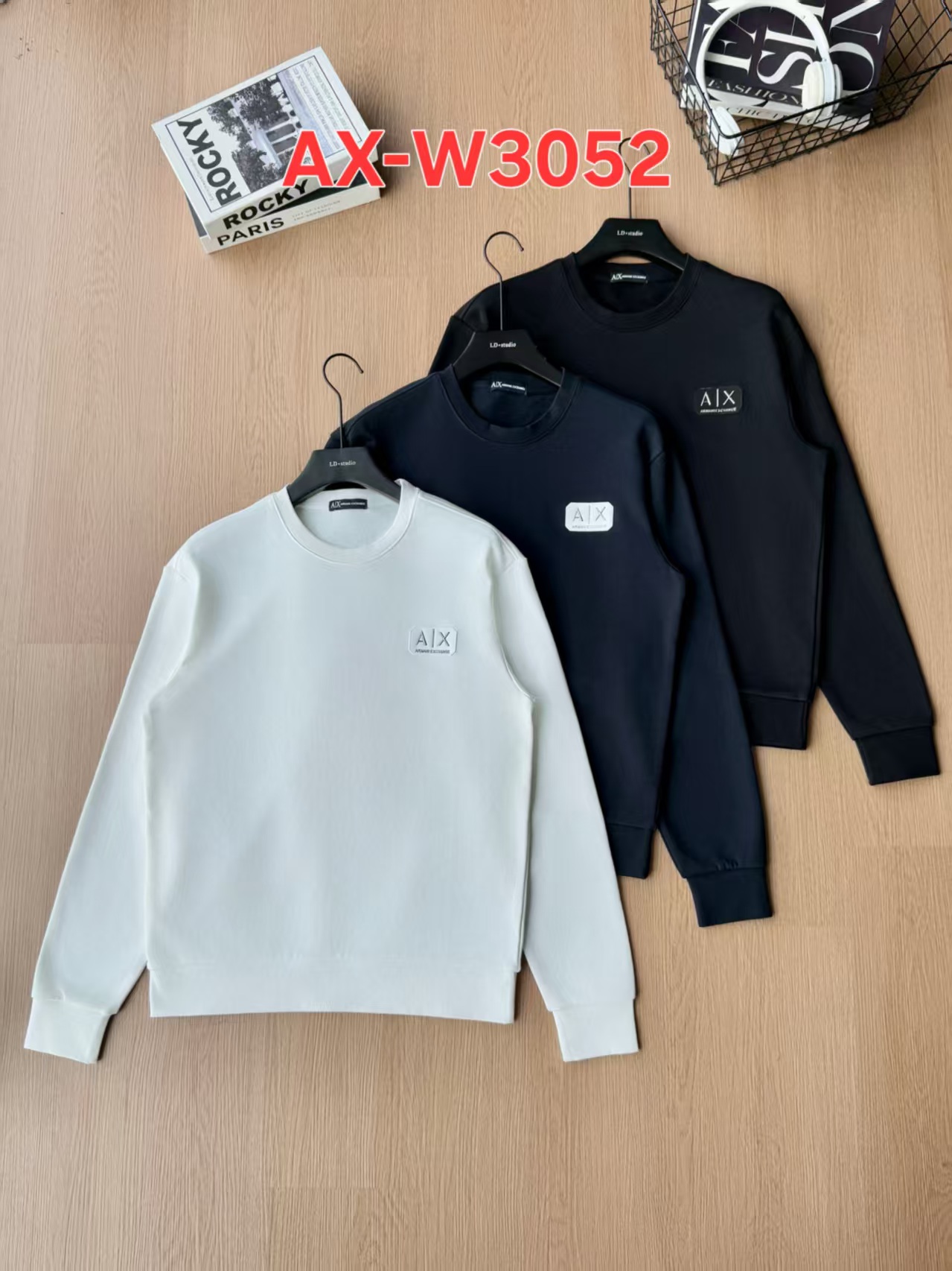 P100 Ax Armani Exchange. 2026 Otoño nuevo producto de la misma tienda, sudadera de cuello redondo de algodón …