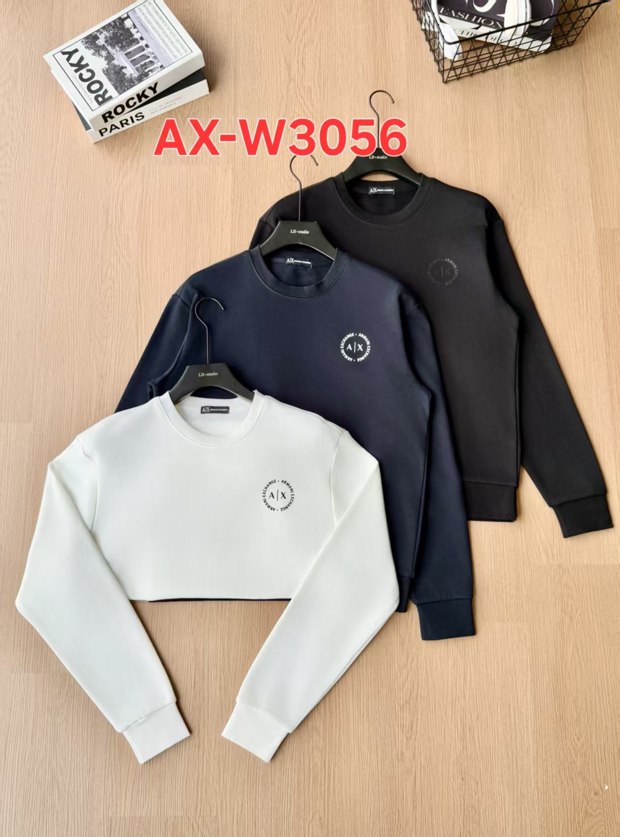 P105 Ax Armani Exchange. 2026 Otoño nuevo producto de la misma tienda, sudadera de cuello redondo de algodón …