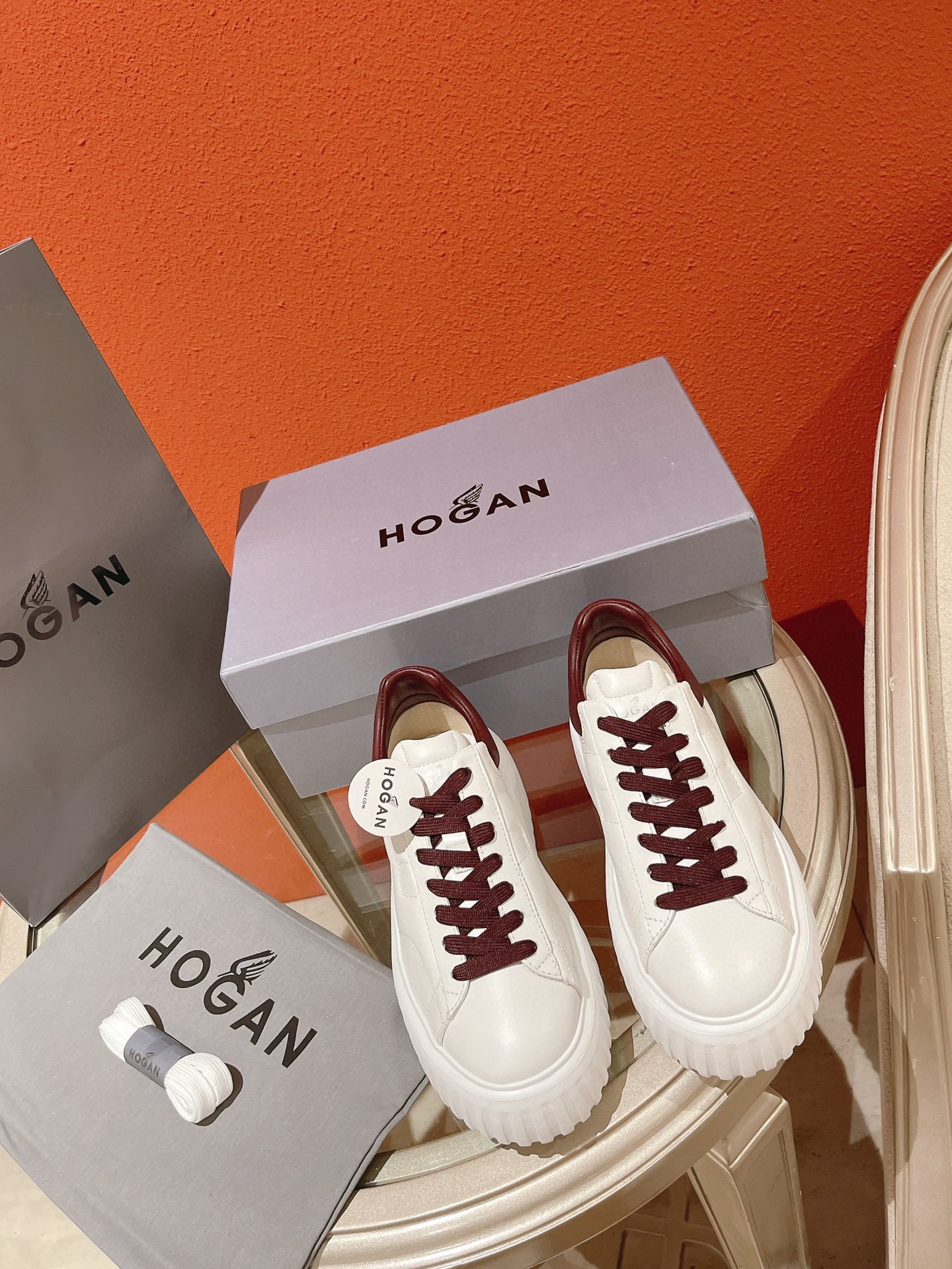 Hogan Shoes Sneakers Unisex Calfskin Cotton Cowhide Lambskin Sheepskin Fall/Winter Collection Sweatpants