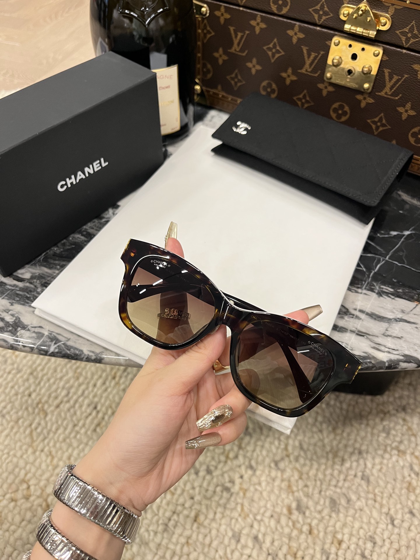 Chanel Sunglasses Acetate Round Tortoiseshell