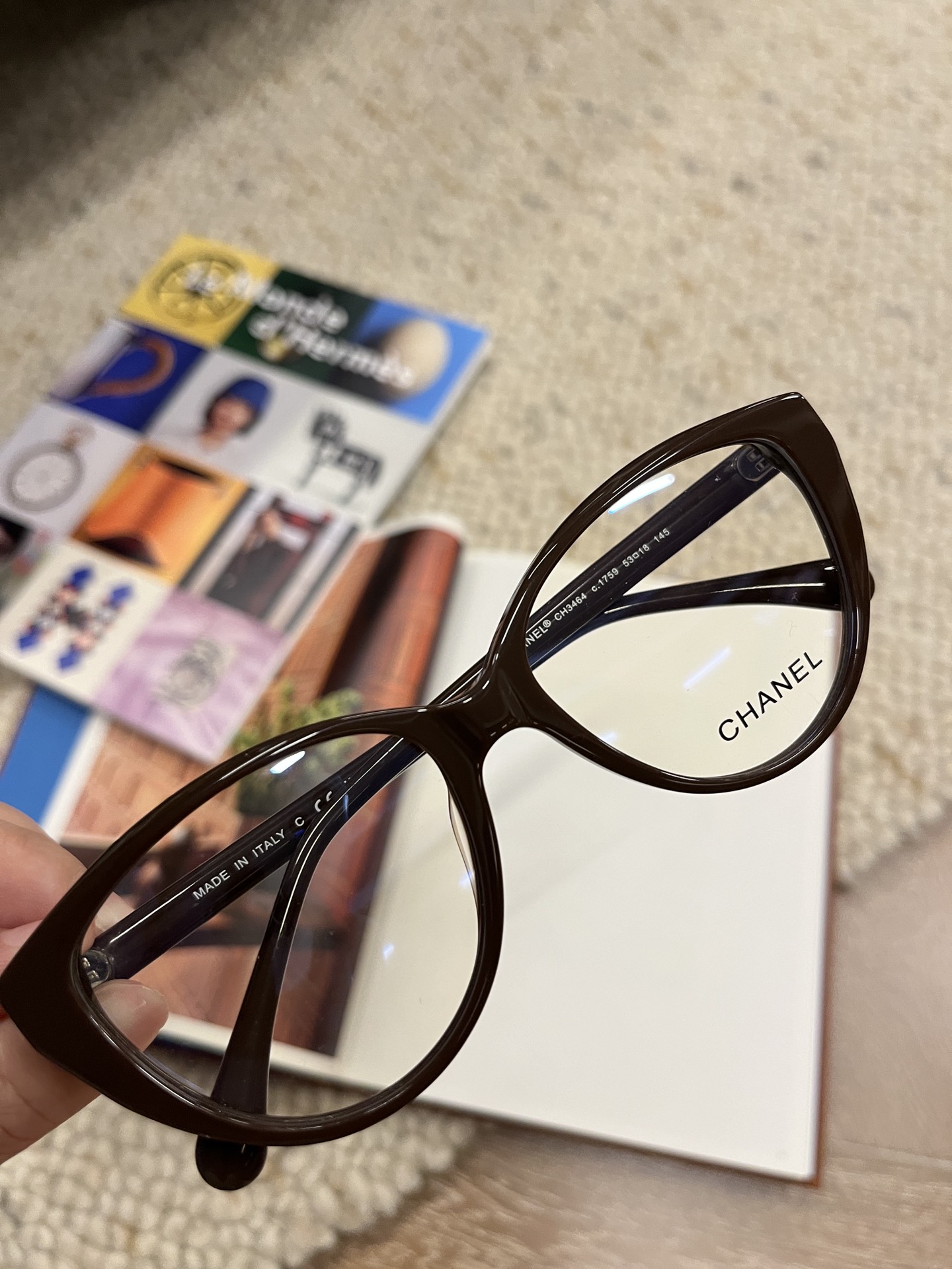 Chanel Cat Eye Acetate Dark Purple Glasses