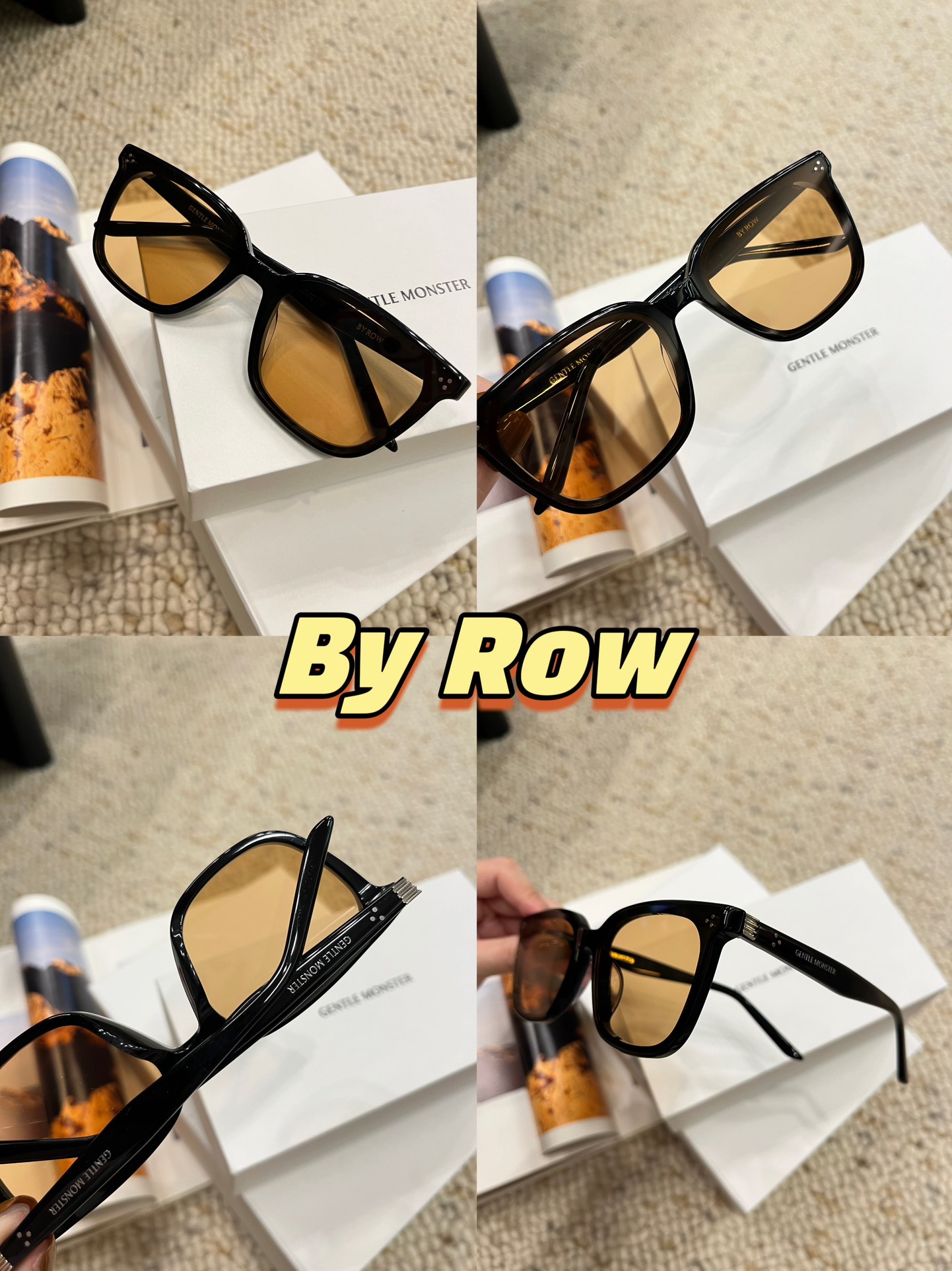 💰P180🕶️ 新款【By Row】2025 Collection来了 - GM少有的经典大黑框墨镜,肉圆脸超级遮肉、显脸小,大脸姐妹闭眼冲! 新年新气象 带上黑超美美开工🧨 - 优质板材一体成型,轻量化可缓解对鼻梁的压力,框形有倾斜度,设计更加修饰亚洲人脸型,佩戴也更舒适! - 正面: 145.7mm, 镜脚: 146mm 宽度: 62.4mm, 高度: 45.8mm 鼻梁: 18mm - 颜色:黑色/透灰/红色/黑框透明 配全套包装,自用送人皆可