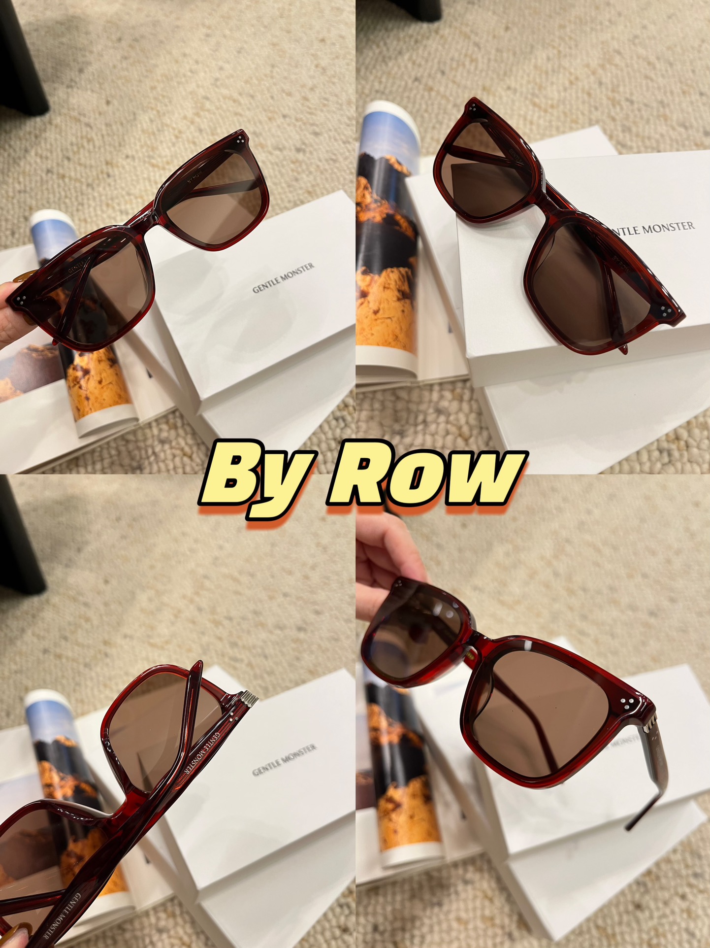 💰P180🕶️ 新款【By Row】2025 Collection来了 - GM少有的经典大黑框墨镜,肉圆脸超级遮肉、显脸小,大脸姐妹闭眼冲! 新年新气象 带上黑超美美开工🧨 - 优质板材一体成型,轻量化可缓解对鼻梁的压力,框形有倾斜度,设计更加修饰亚洲人脸型,佩戴也更舒适! - 正面: 145.7mm, 镜脚: 146mm 宽度: 62.4mm, 高度: 45.8mm 鼻梁: 18mm - 颜色:黑色/透灰/红色/黑框透明 配全套包装,自用送人皆可