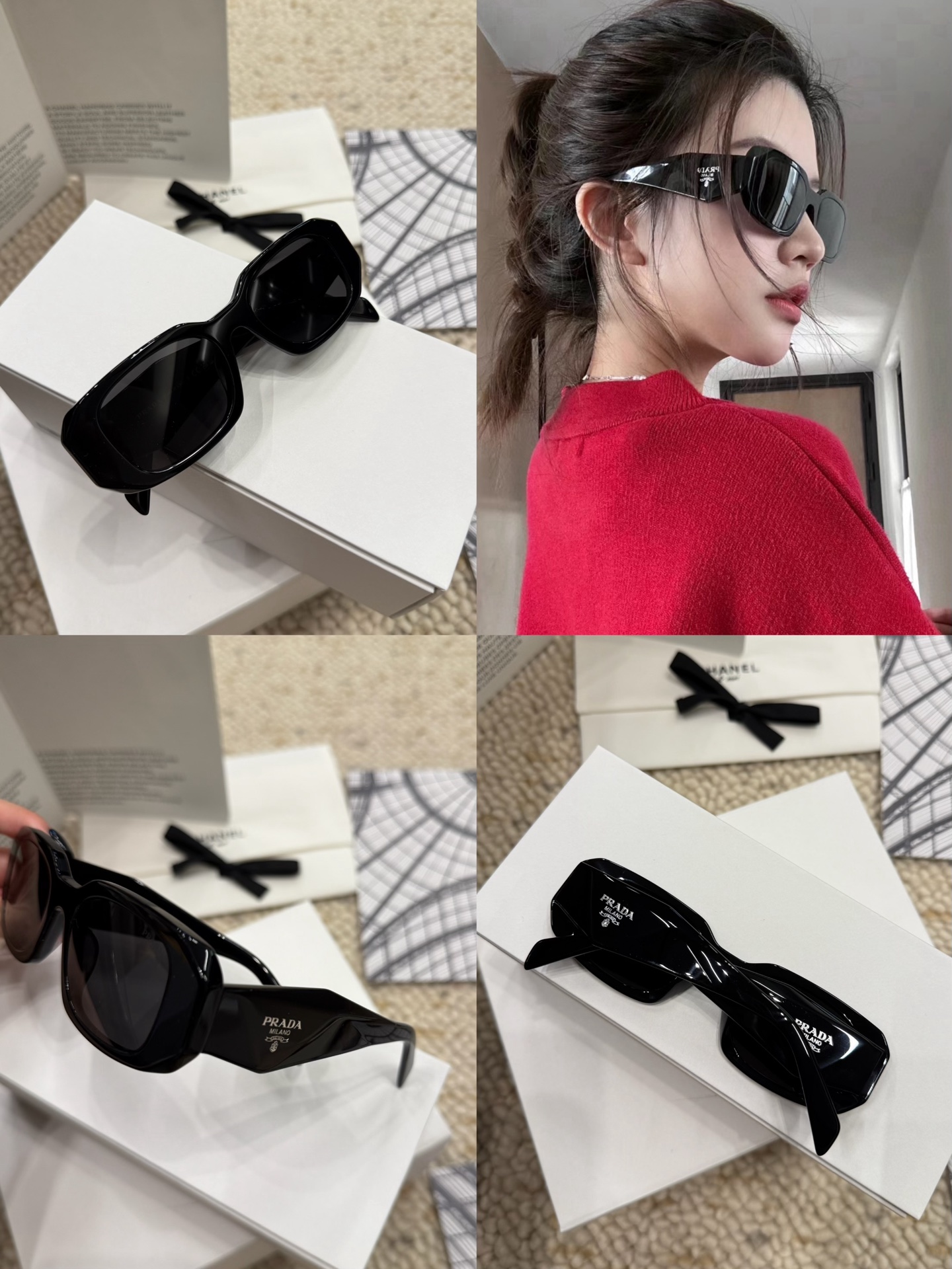 👧🏻prad chica sexy, cómpralo con los ojos cerrados🕶️ 【SPR 17W】gafas de sol negras de alta popularidad y súper calidad…