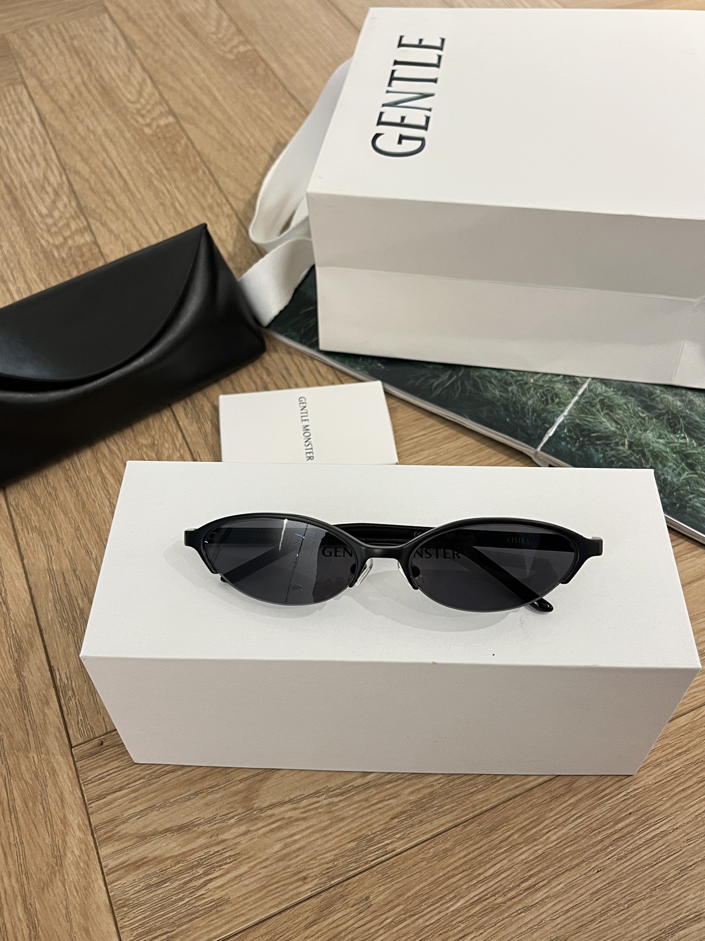 GENTLE Half-Rim Acetate Oval Sunglasses