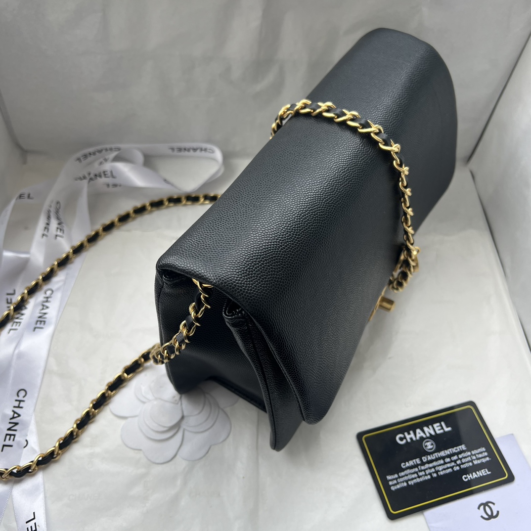 Chanel 24K CF Flap Bag,Black Leather,Gold Hardware,23cm - Elegant & Timeless 4 i1729748648 1048 6