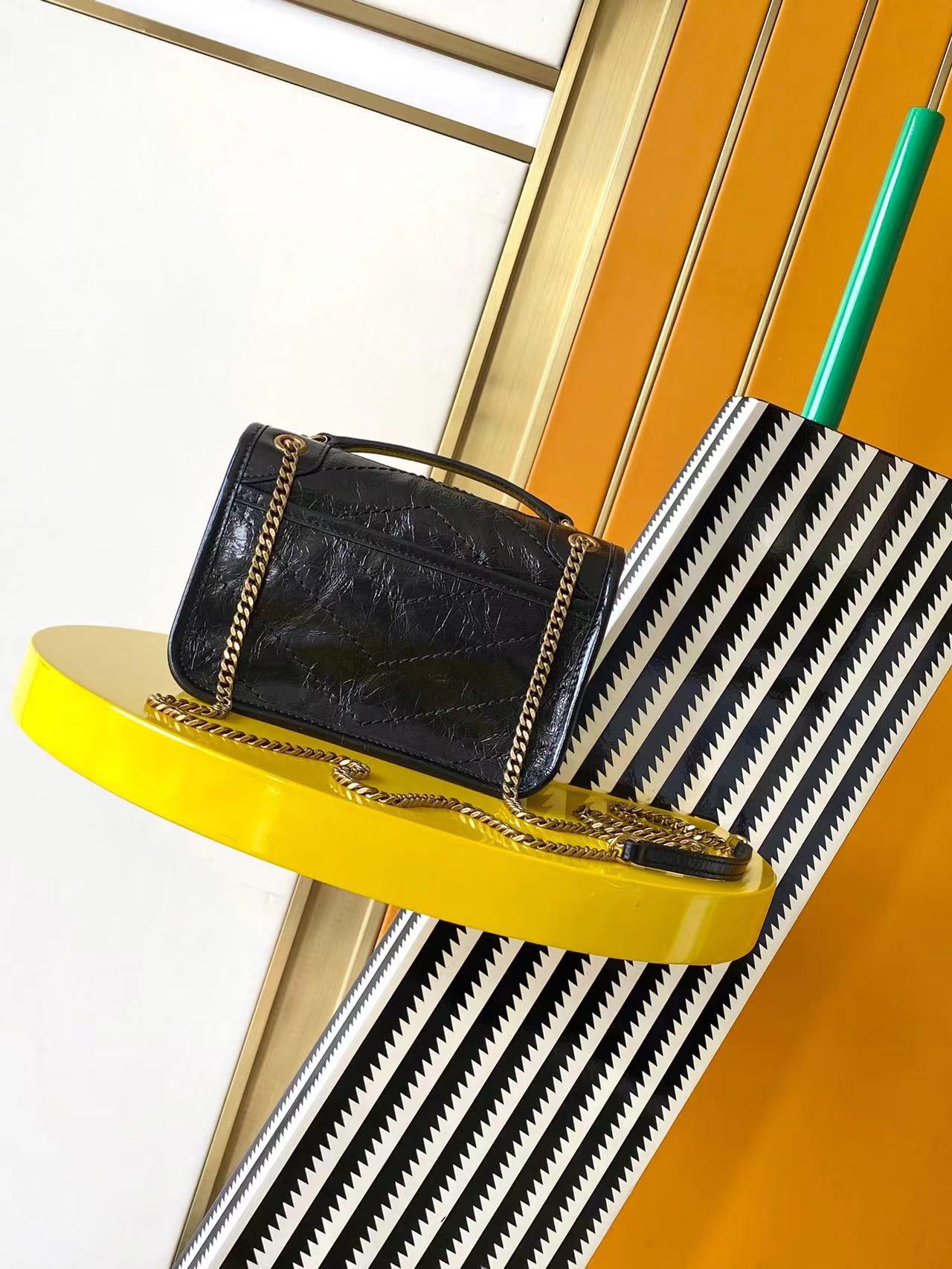 Yves Saint Laurent Niki Leather Shoulder Bag - 18cm, Black with Gold Hardware 4 a1756016494841 4138