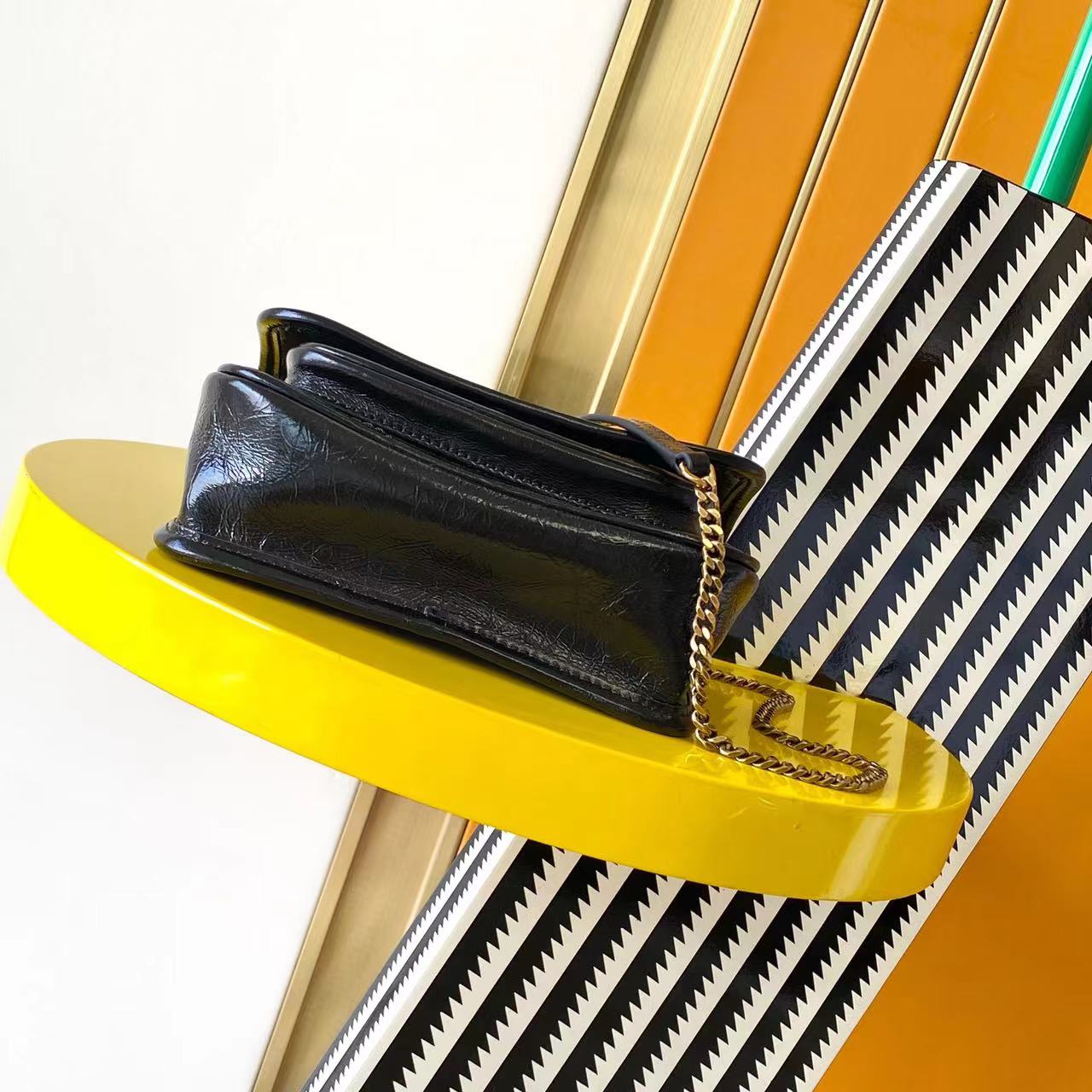 Yves Saint Laurent Niki Leather Shoulder Bag - 18cm, Black with Gold Hardware 5 a1756016494841 7825