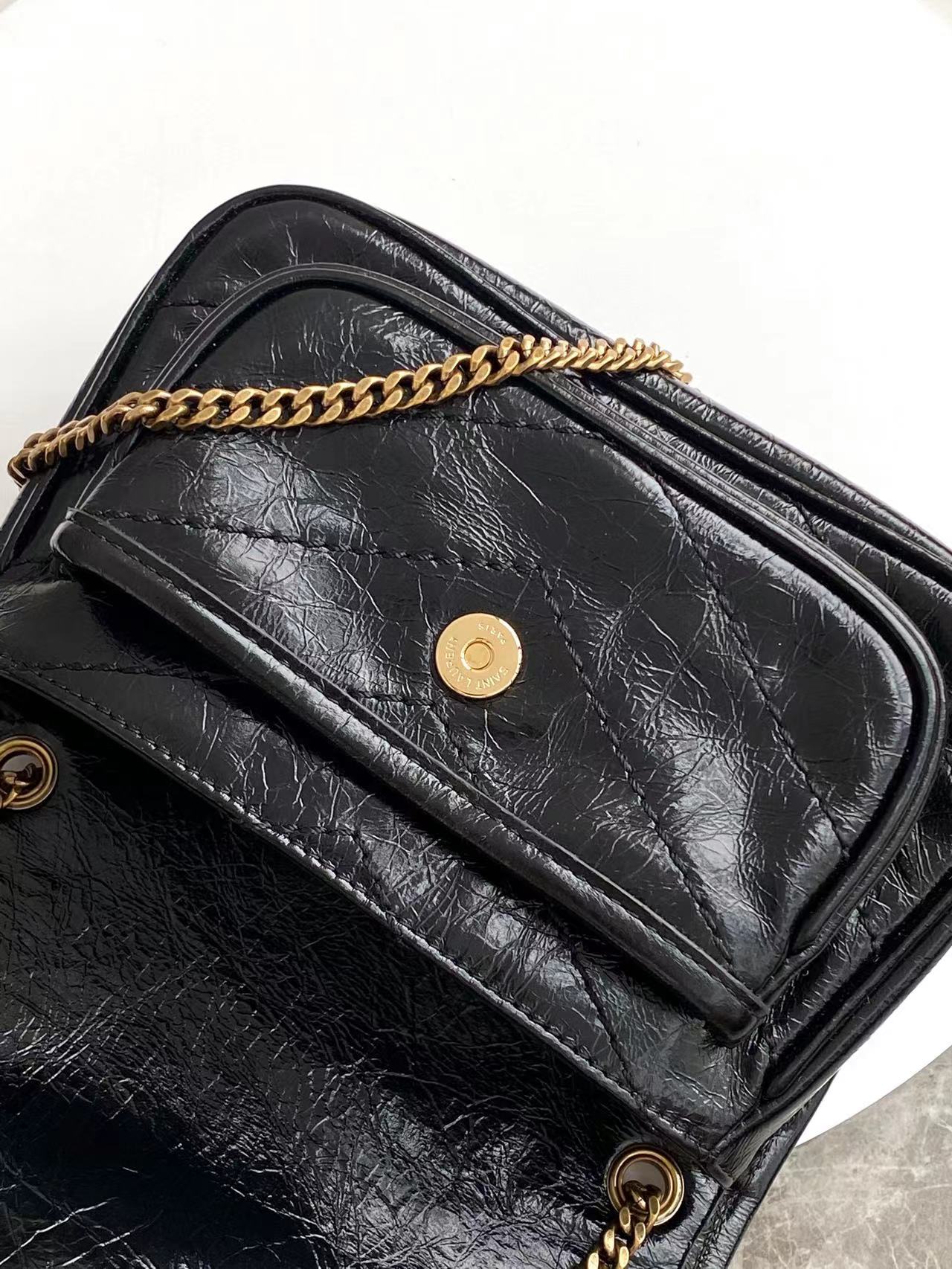 Yves Saint Laurent Niki Leather Shoulder Bag - 18cm, Black with Gold Hardware 8 a1756016497744 7850