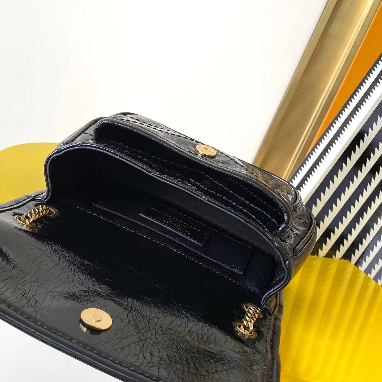 Yves Saint Laurent Niki Leather Shoulder Bag - 18cm, Black with Gold Hardware 9 a1756016497744 8178