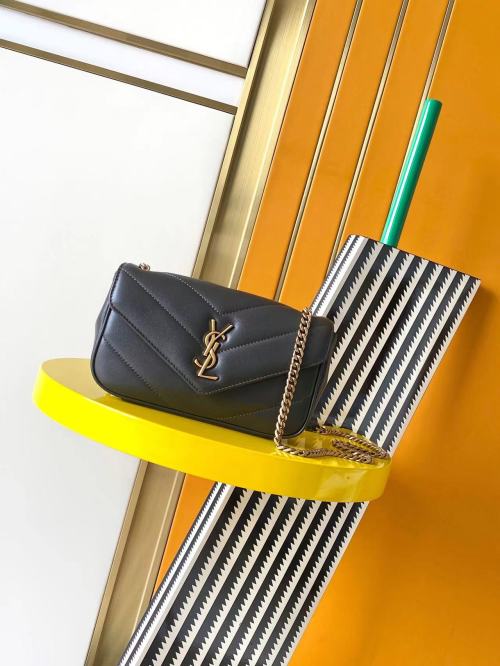 Yves Saint Laurent LouLou Mini Black Leather Shoulder Bag with Cardholder 1 Yves Saint Laurent LouLou Mini Black Leather Shoulder Bag with Cardholder